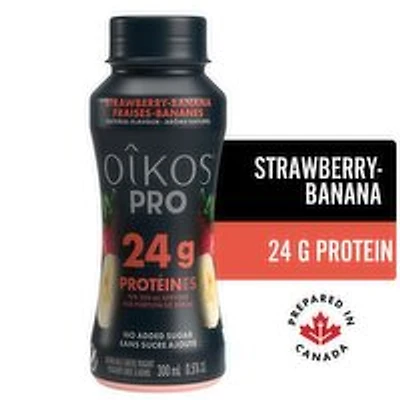 Oikos - Pro Strawberry-Banana Flavour High Protein Drinkable Yogurt, 300 Millilitre