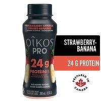 Oikos - Pro Strawberry-Banana Flavour High Protein Drinkable Yogurt, 300 Millilitre