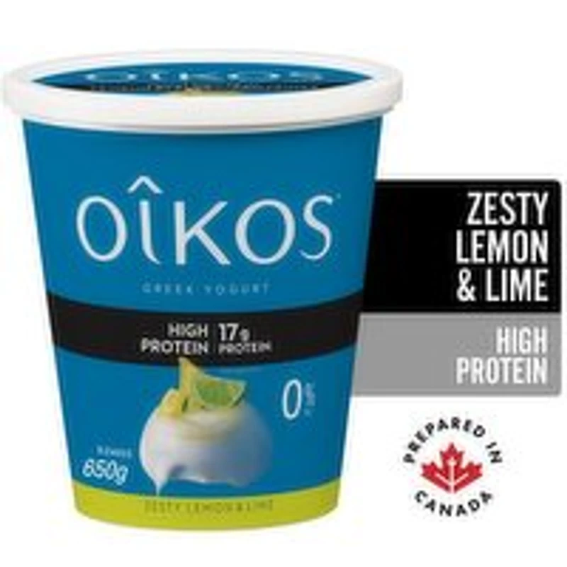 Oikos - Greek Yogurt High Protein - 0% M.F. Zesty Lemon & Lime, 650 Gram