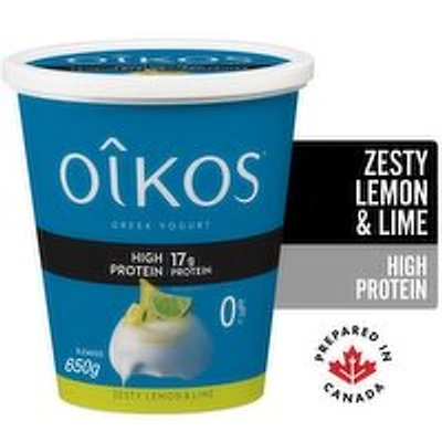 Oikos - Greek Yogurt High Protein - 0% M.F. Zesty Lemon & Lime, 650 Gram