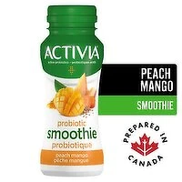 Activia - Probiotic Peach Mango Smoothie, 190 Millilitre