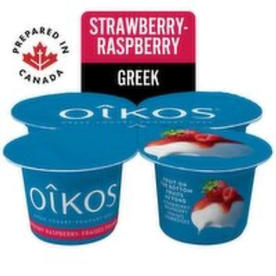 Oikos - Greek Yogurt 2% M.F. Strawberry Raspberry, 4 Each