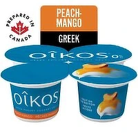 Oikos - Peach Mango Greek Yogurt 0% M.F., 4 Each