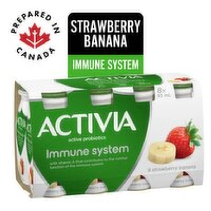 Activia - Drinkable Yogurt, Strawberry Banana, 8 Each