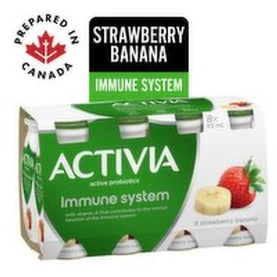 Activia - Drinkable Yogurt, Strawberry Banana, 8 Each