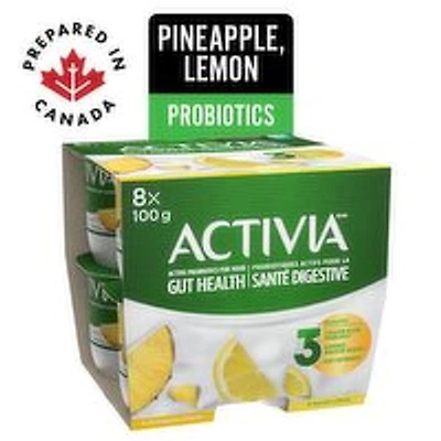 Activia - Probiotic Yogurt - Lemon/Pineapple, 8 Each