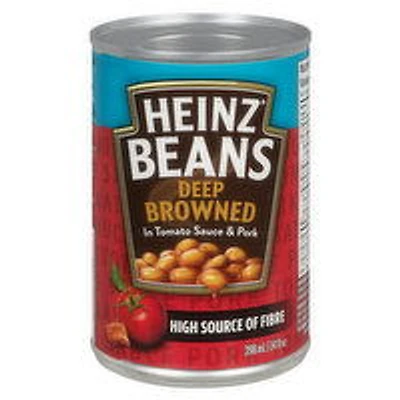 HEINZ - Beans In Tomato Sauce & Pork - Deep Browned, 398 Millilitre