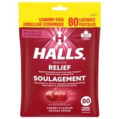 Halls - Cough Lozenges - Cherry, 80 Each