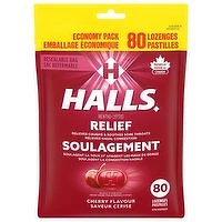 Halls - Cough Lozenges - Cherry, 80 Each
