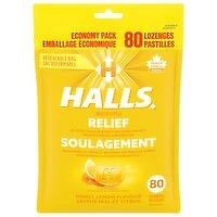 Halls - Cough Lozenges, Honey Lemon, 80 Each