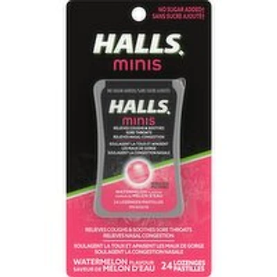 Halls - Minis Lozenges, Watermelon, 24 Each