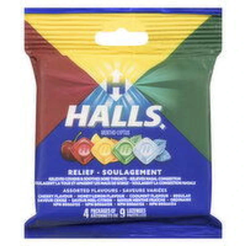 Halls - Cough Lozenges -Assorted Family Pack, 4 Each