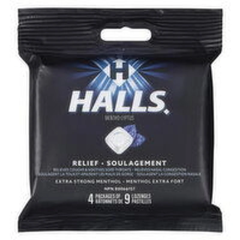 Halls - Cough Lozenges - Extra Strong Menthol, 4 Each