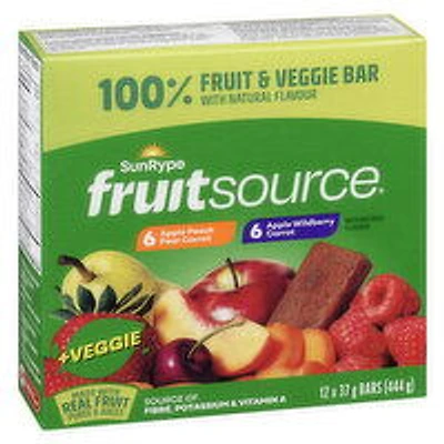 SunRype - Fruit Source + Veggie Bars, 12 Each