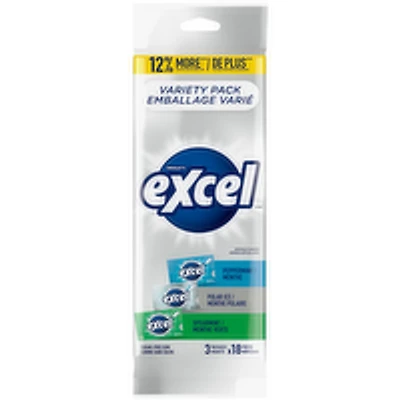 Excel - Mint Variety Sugar Free Chewing Gum, 18 Pieces, 3 Each
