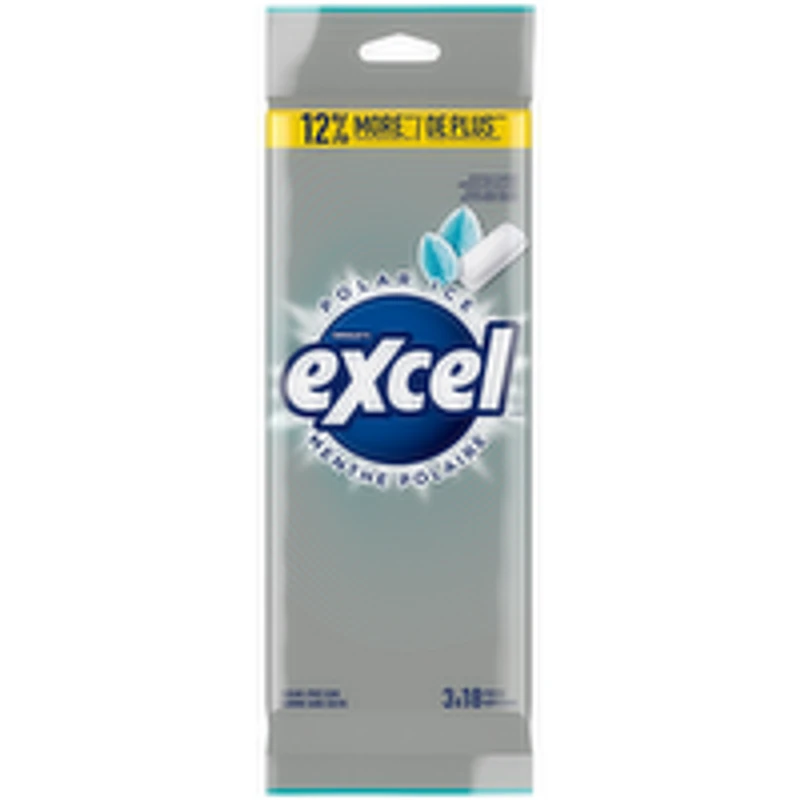 Excel - Polar Ice Sugar Free Chewing Gum, 18 Pieces, 3 Each
