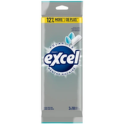 Excel - Polar Ice Sugar Free Chewing Gum, 18 Pieces, 3 Each