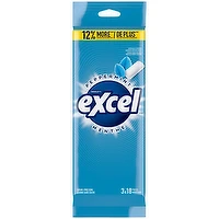Excel - Peppermint Sugar Free Chewing Gum, 18 Pieces, 3 Each
