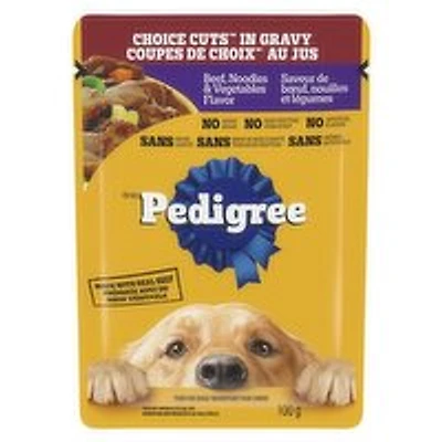 Pedigree - Food for Dogs Choice Cuts in Gravy Beef, Noodles & Vegetables Flavor ., 100 Gram