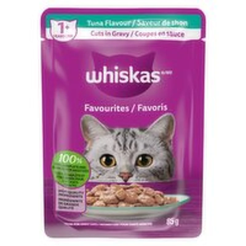 Whiskas - Favourites Pouch, Cuts in Gravy Tuna Flavour, 85 Gram