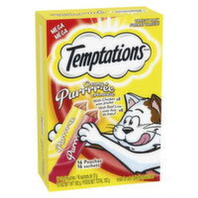 Temptations - Treats for Cats Creamy Purrrr-e Mega Variety Pack 16 Pouches, 192 Gram