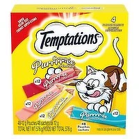 Temptation - Purees with Beef Liver, Salmon and Chicken Cat Treats, 48 Each