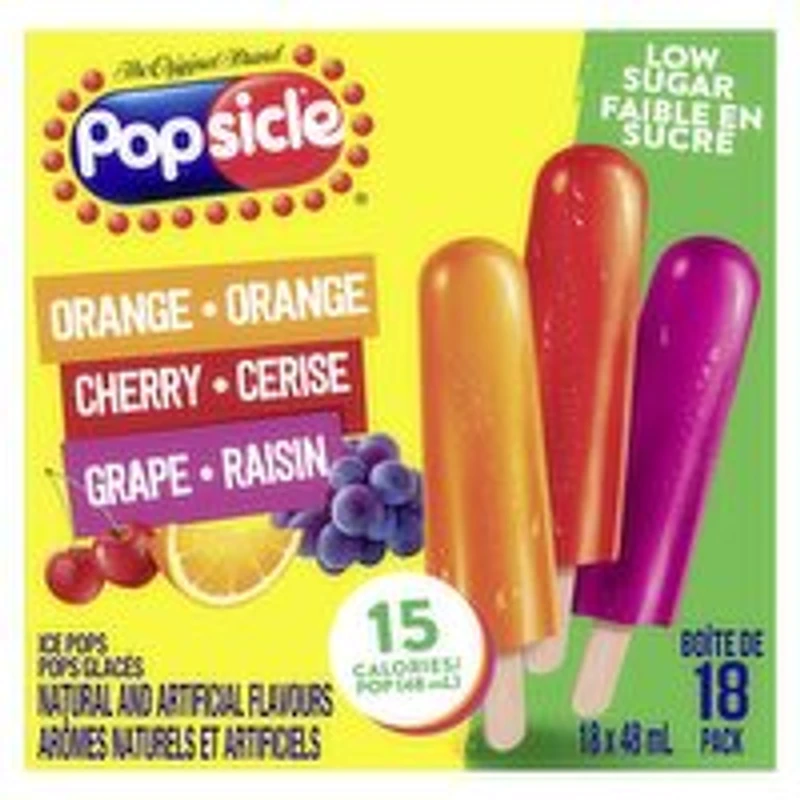 Popsicle - Orange Cherry Grape - Ice Pops, 18 Pack, 1 Each