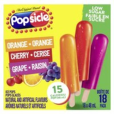 Popsicle - Orange Cherry Grape - Ice Pops, 18 Pack, 1 Each
