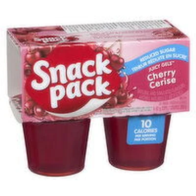 Snack Pack - Juicy Gels Cherry Reduced Sugar 92g, 4 Each