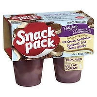 Snack Pack - Ice Cream Sandwich Pudding Cups 99g, 4 Each