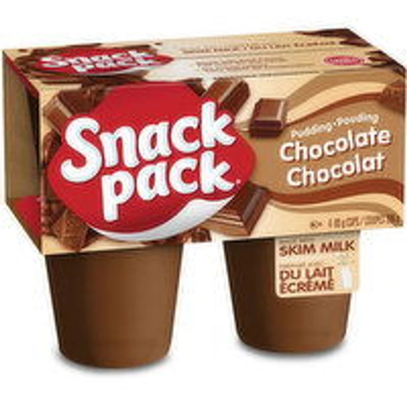 Snack Pack - Chocolate Pudding Cups 99g, 4 Each