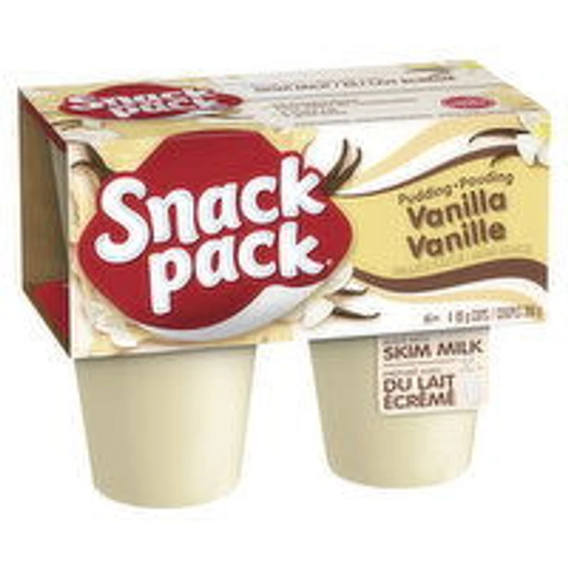 Snack Pack - Vanilla Pudding Cups 99g, 4 Each