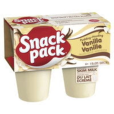 Snack Pack - Vanilla Pudding Cups 99g, 4 Each