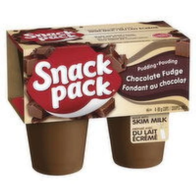 Snack Pack - Chocolate Fudge Pudding Cups 99g, 4 Each