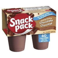 Snack Pack - No Sugar Added Chocolate Pudding Cups 99g, 4 Each