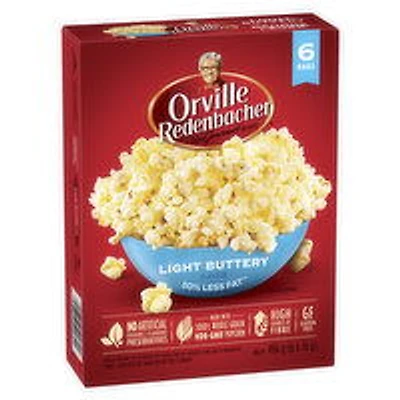 Orville Redenbacher's - Light Buttery Flavour Microwave Popcorn, Pack of 6 Bags, 6 Each