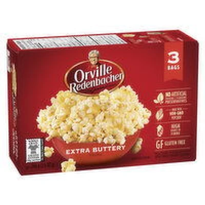 Orville Redenbacher's - Extra Buttery Flavour Microwave Popcorn, Pack of Bags