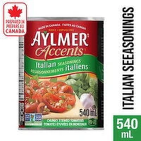 Aylmer - Accents Canned Chunky Stewed Tomatoes with Italian Seasonings, 540 Millilitre