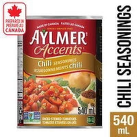 Aylmer - Accents Canned Diced Stewed Tomatoes with Chili Seasoning, 540 Millilitre