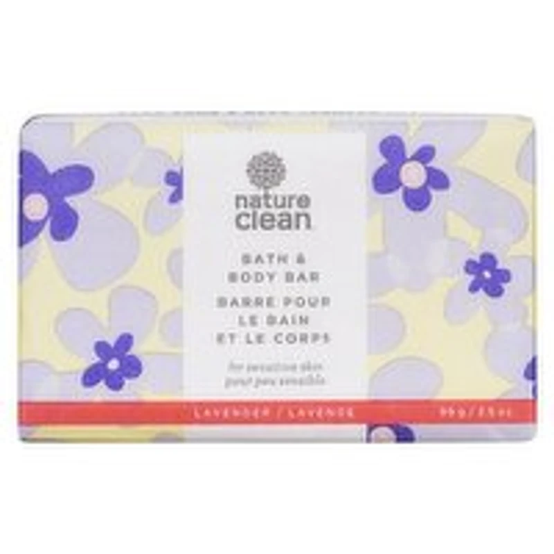 Nature Clean - Bath& Body Bar for Sensitive Skin Lavender, 99 Gram