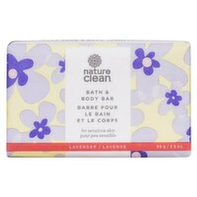 Nature Clean - Bath& Body Bar for Sensitive Skin Lavender, 99 Gram