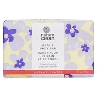 Nature Clean - Bath& Body Bar for Sensitive Skin Lavender, 99 Gram