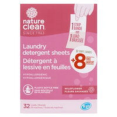 Nature Clean - Laundry Detergent Sheets Wild Flower, 32 Each