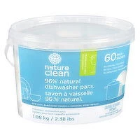 Nature Clean - Automatic Dishwasher Pacs Unscented, 60 Each