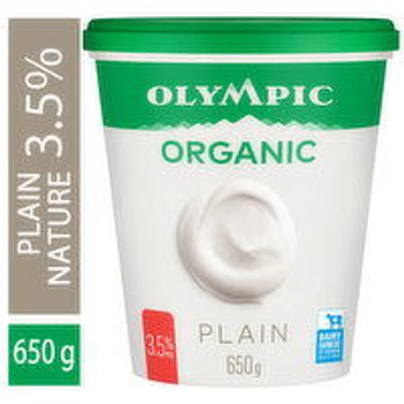 Olympic - Organic Yogurt 3.5% M.F. - Plain, 650 Gram