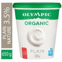 Olympic - Organic Yogurt 3.5% M.F. - Plain, 650 Gram