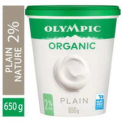 Olympic - Organic Plain Yogurt 2%, 650 Gram
