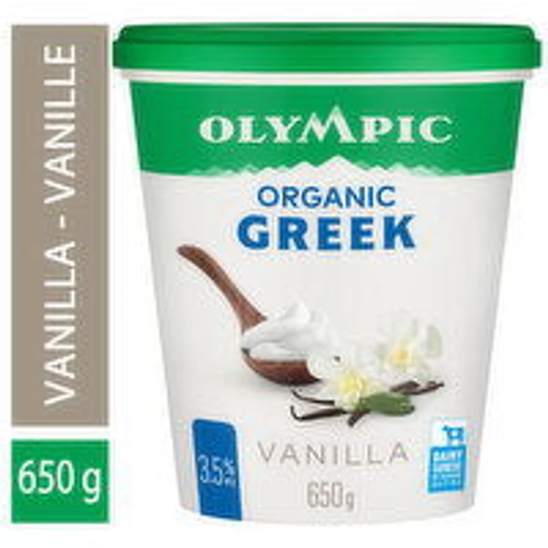 Olympic - Organic Greek 3.5% Vanilla, 650 Gram
