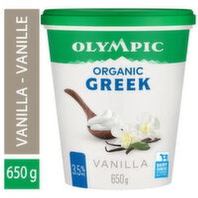 Olympic - Organic Greek 3.5% Vanilla, 650 Gram