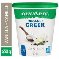 Olympic - Organic Greek 3.5% Vanilla, 650 Gram